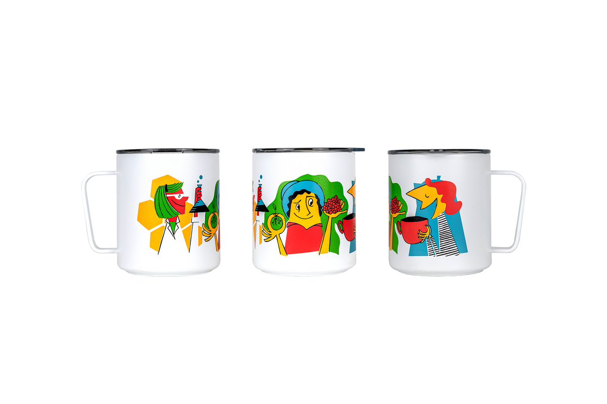 A collaboration with Portland-based illustrator Michael Buchino. £5 from every sale will be donated to World Coffee Research, supporting their vital work in protecting & enhancing the long-term availability of quality coffee.